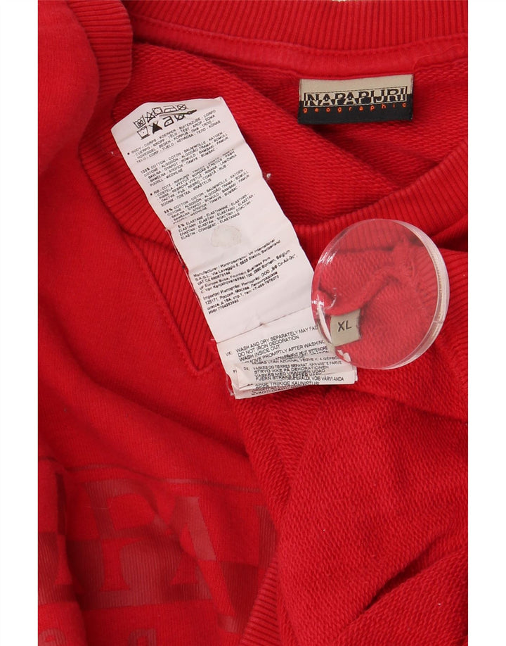 NAPAPIJRI Herren Geographic Graphic Sweatshirt Pullover XL Rot Baumwolle