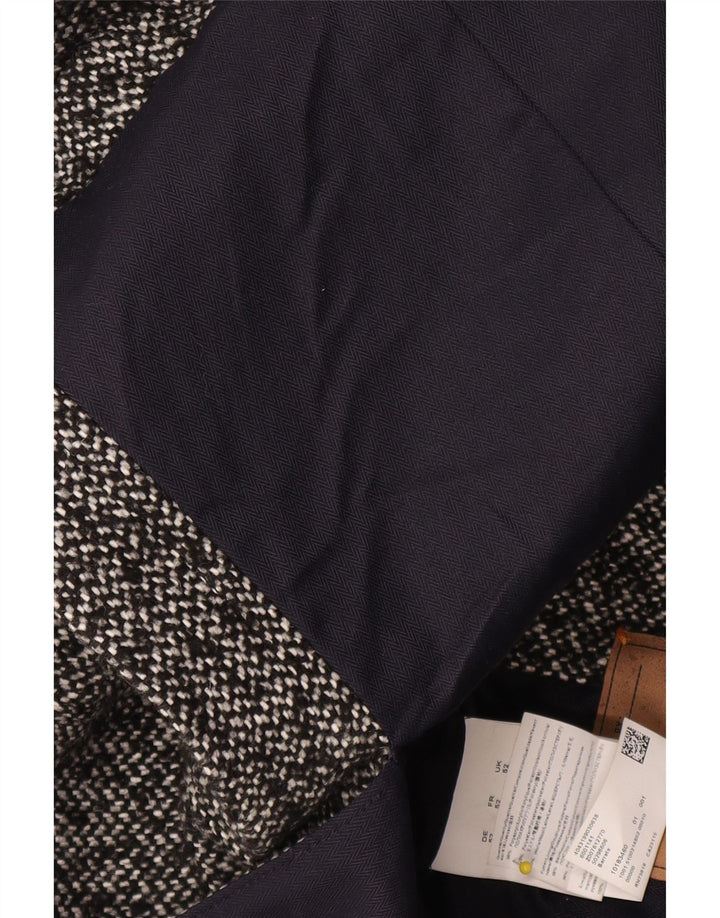 Hugo Boss Herrenmantel UK 52 XL Grau geflecktes Polyacryl