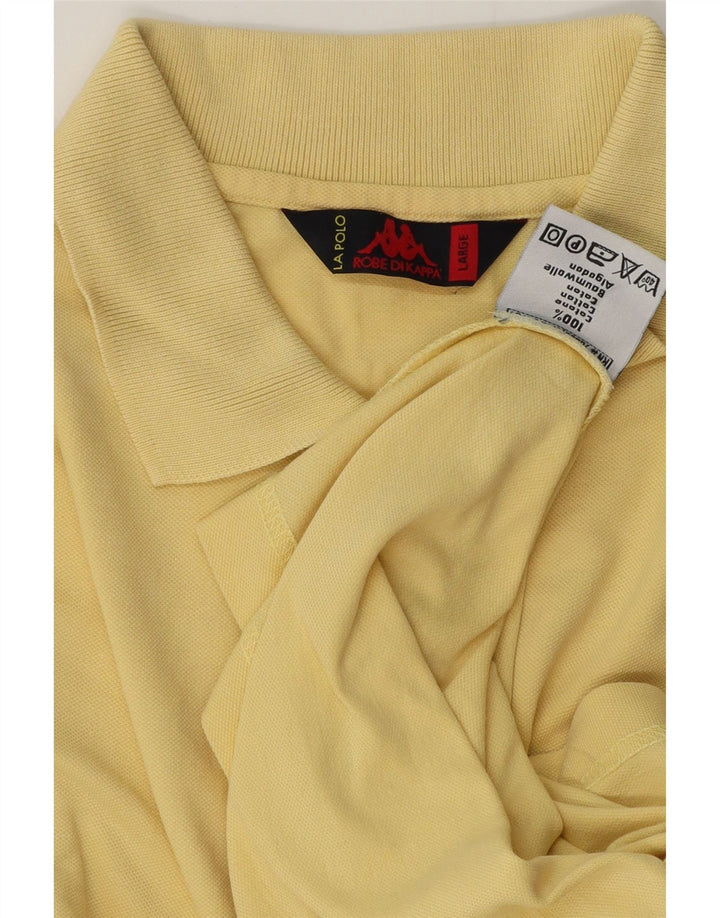 Kappa Herren-Poloshirt, groß, gelbe Baumwolle