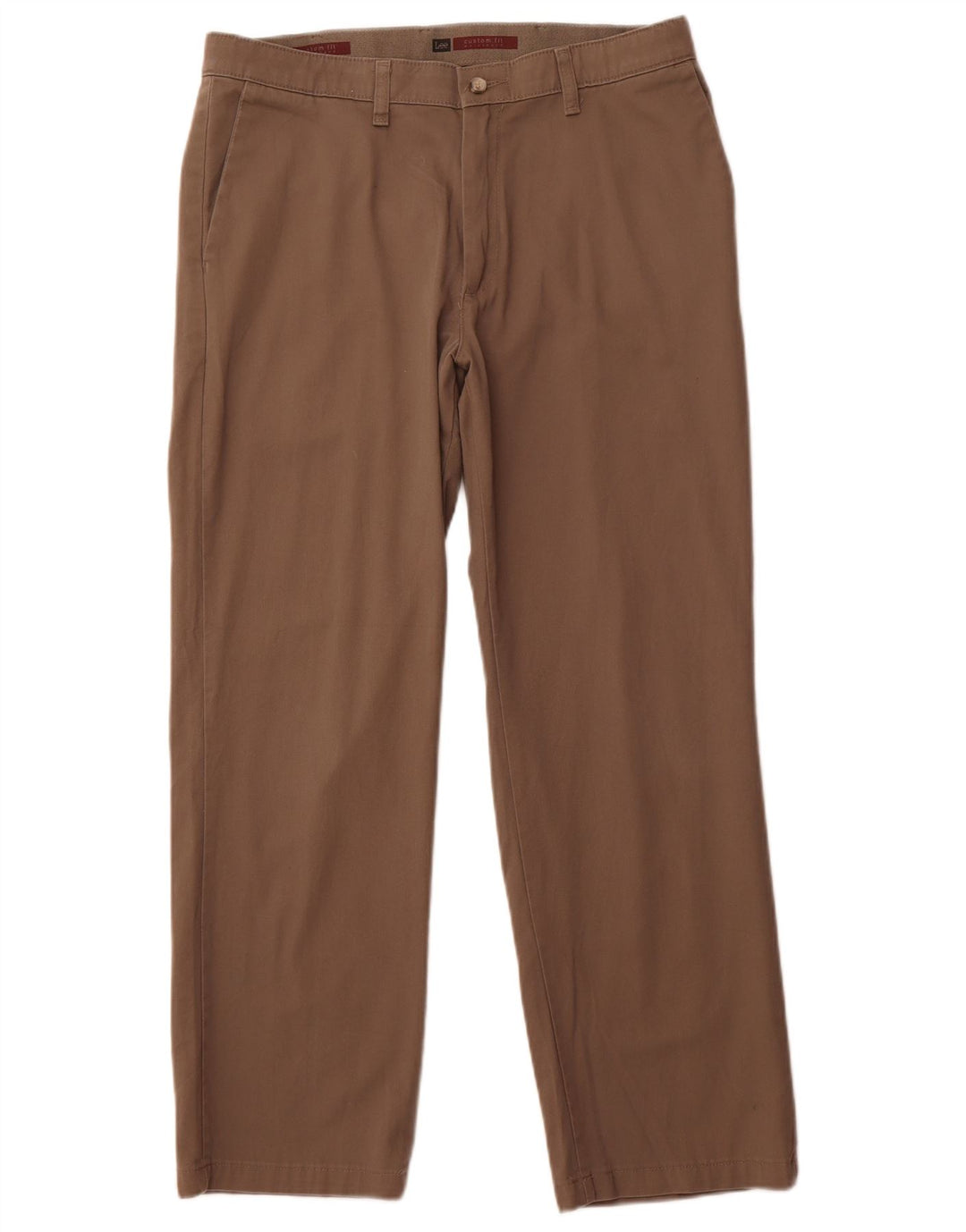 Lee Herren Straight Custom Fit Chinohose W34 L29 Braune Baumwolle