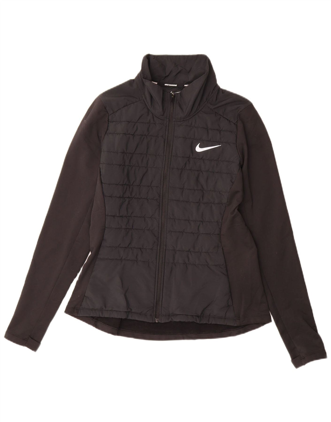 NIKE Damen-Trainingsanzug-Oberteiljacke UK 14 Medium Black Spandex