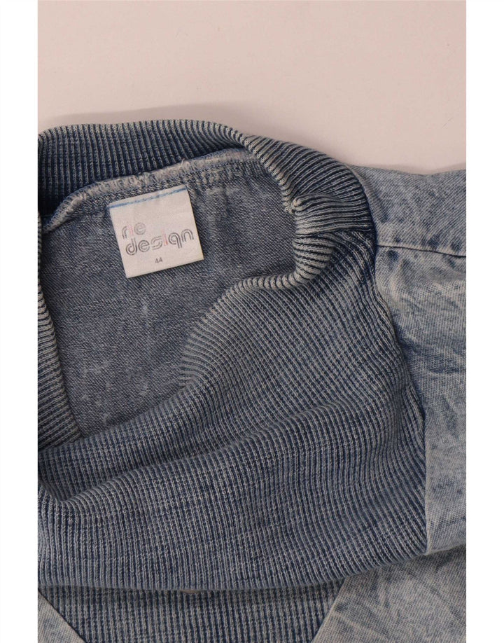 Vintage Damen Oversized Sweatshirt Pullover EU 44 XL Blaue Baumwolle