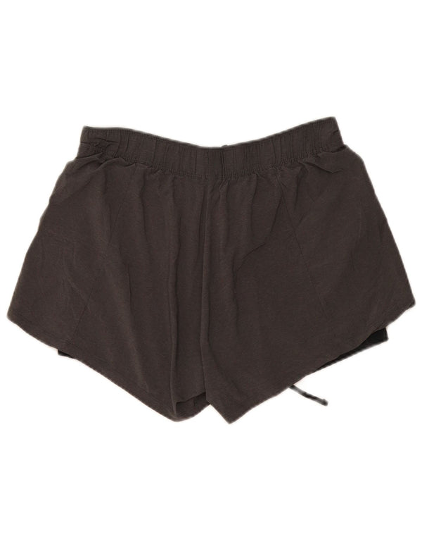 Nike Damen Sportshorts UK 14 Large Grau Colourblock