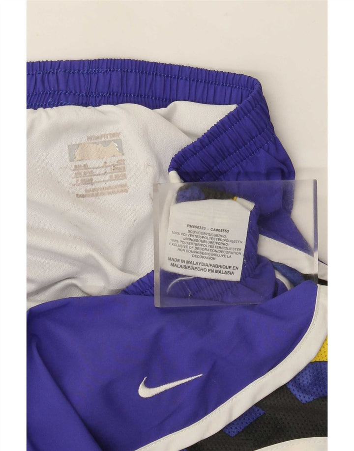 Nike Damen Sportshorts UK 8/10 Small Lila Geometrisch Polyester