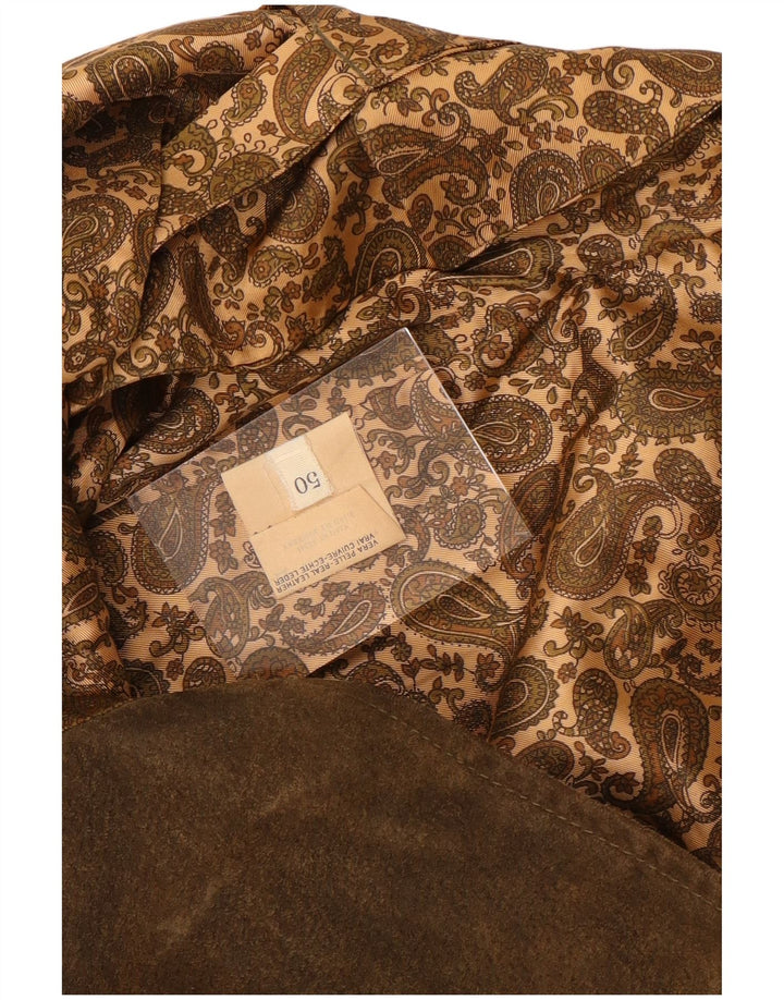 Vintage Herren Wildlederweste IT 50 Mittelbraunes Leder