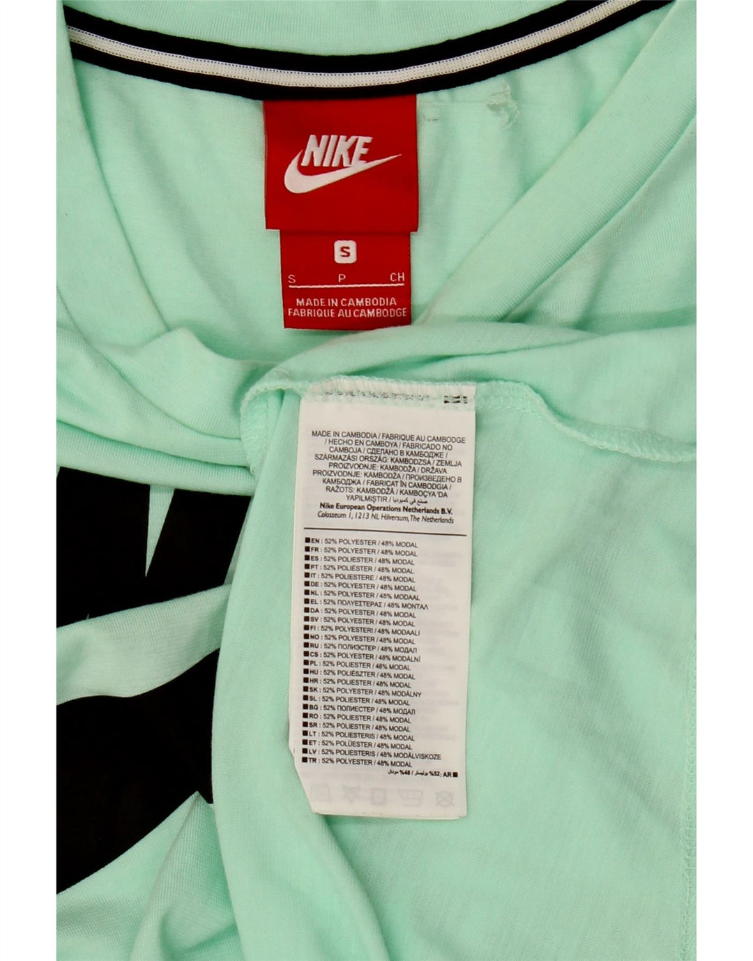 Nike Damen Grafik T-Shirt Top UK 10 Small Grün Polyester