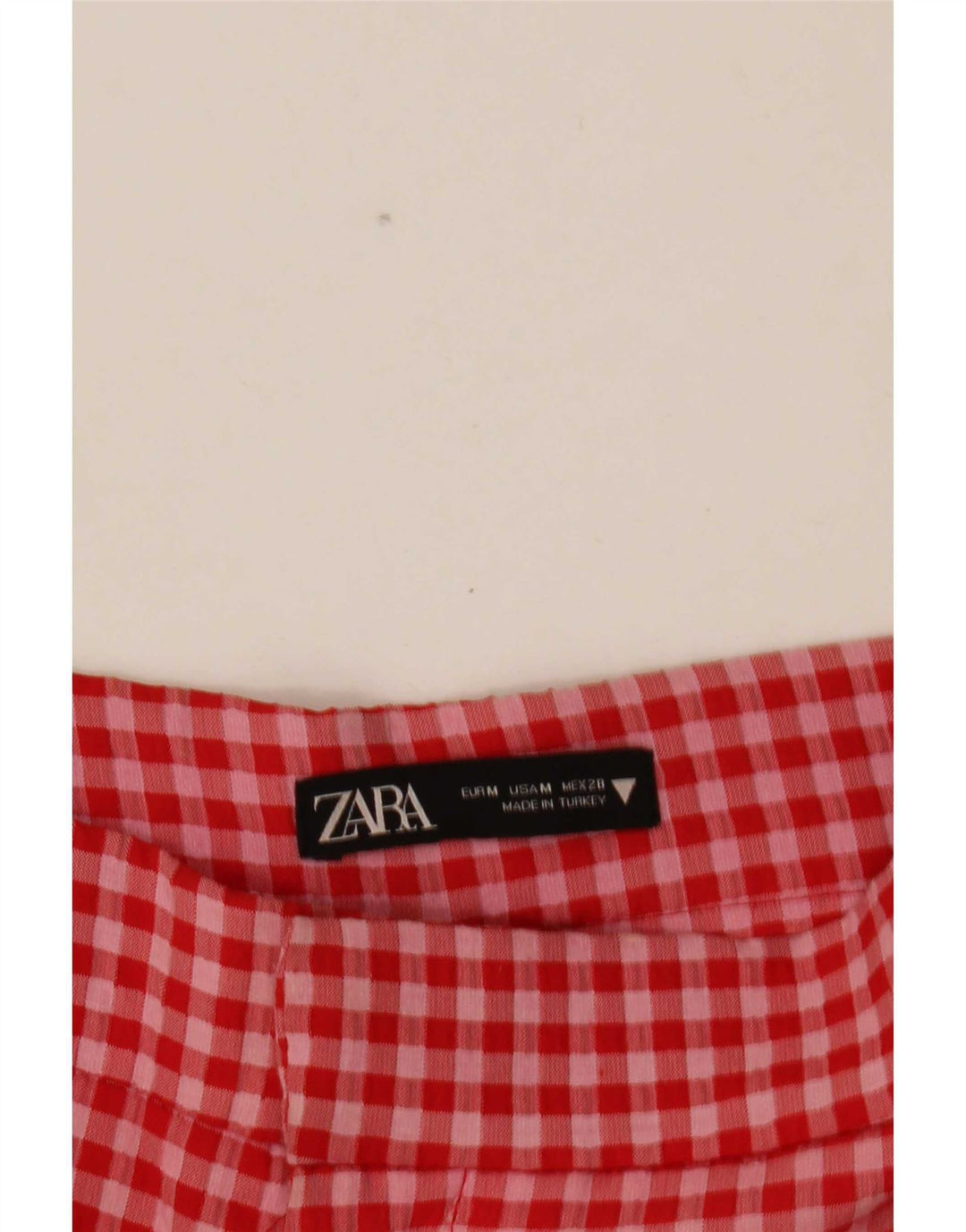 Kurze Hose von Zara für Damen, mittelgroß, W28, L25, roter Gingham