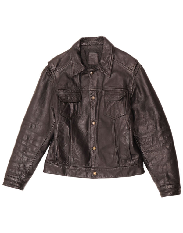 Vintage Herren Lederjacke UK 40 Large Schwarz