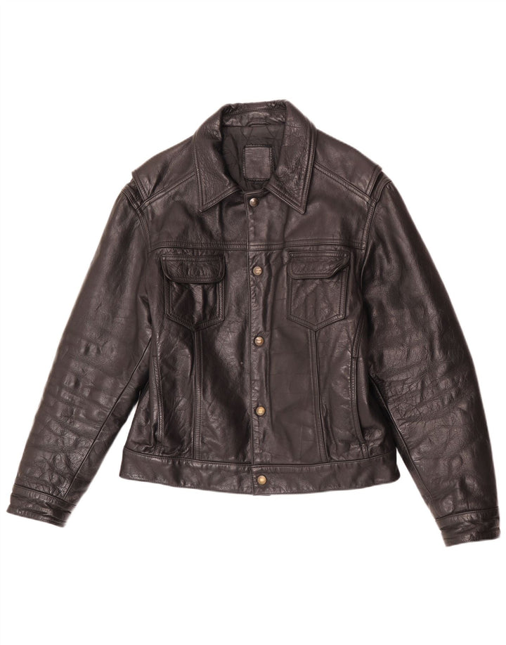 Vintage Herren Lederjacke UK 40 Large Schwarz