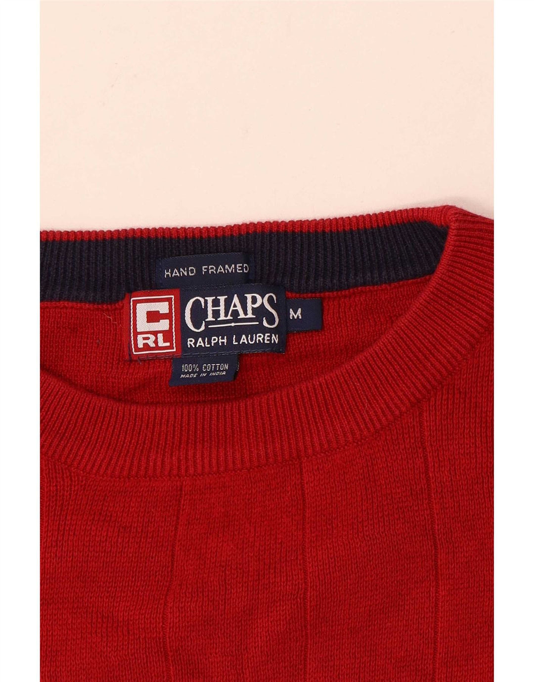 Chaps Ralph Lauren Herren-Pullover mit Rundhalsausschnitt, mittelrote Baumwolle