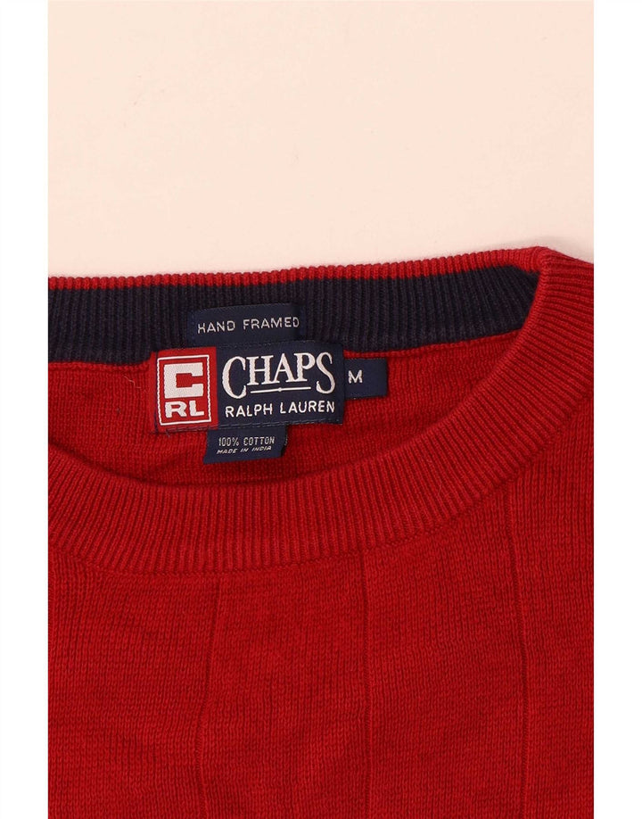 Chaps Ralph Lauren Herren-Pullover mit Rundhalsausschnitt, mittelrote Baumwolle