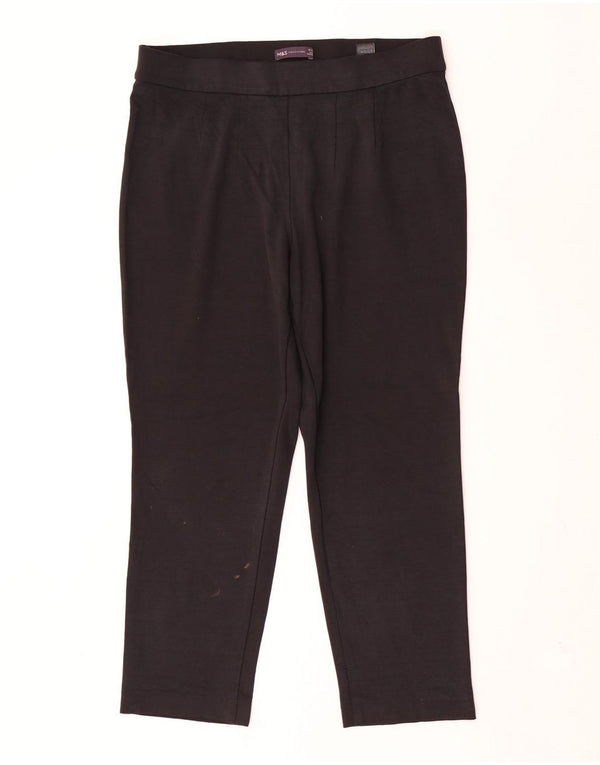 Marks & Spencer Damen Tapered Freizeithose UK 16 Large W34 L27 Schwarz