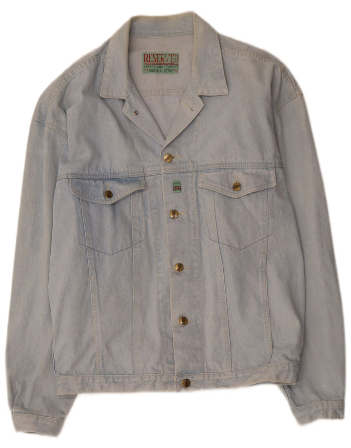 RESERVED Mens Denim Jacket UK 40 Large Blue