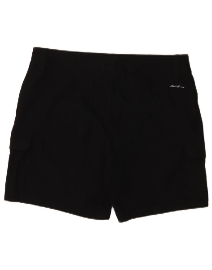 Eddie Bauer Damen Cargo-Shorts US 12 Large W34 Schwarzes Nylon