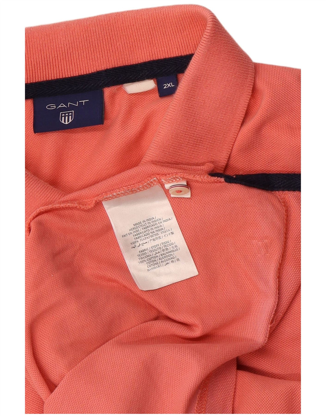 Gant Herren Poloshirt 2XL Orange Baumwolle
