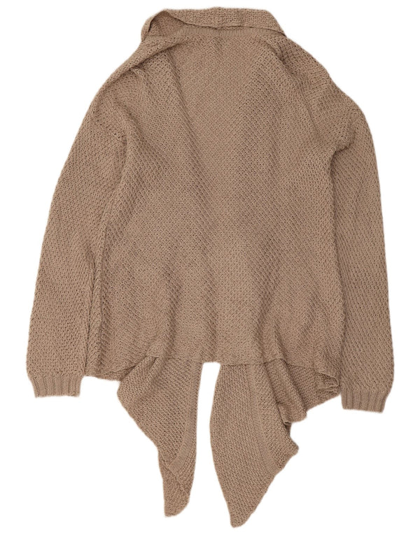 Massimo Dutti Offener Damen-Cardigan-Pullover UK 16 Large Beige Baumwolle