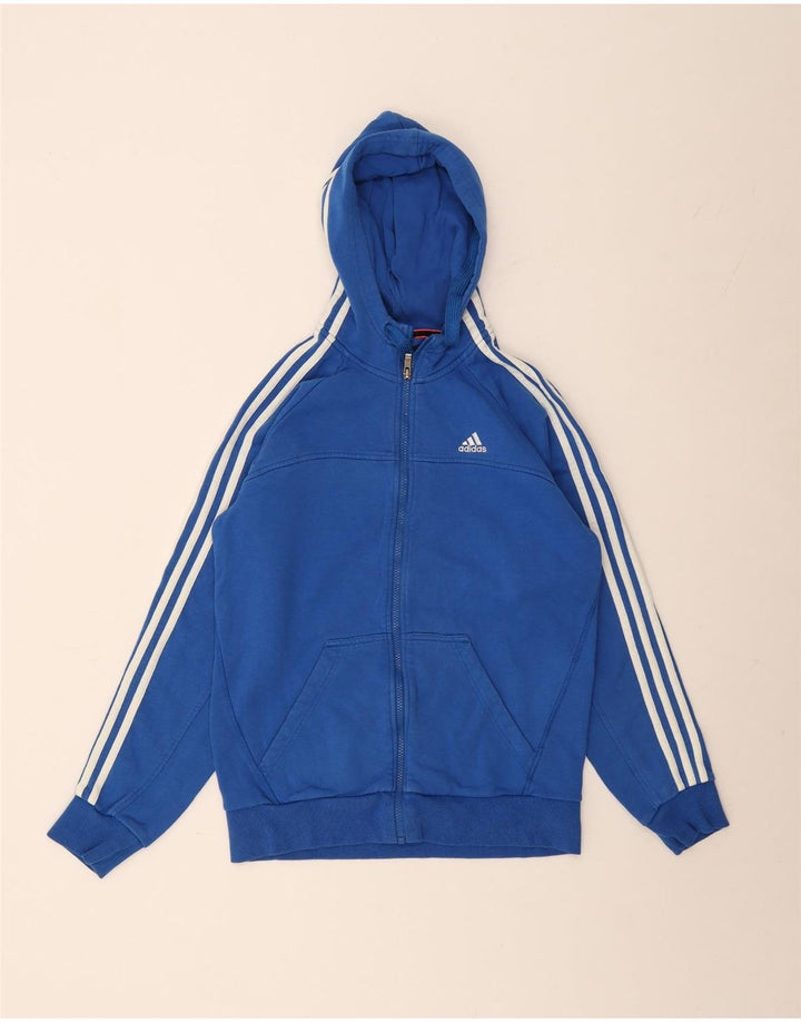 ADIDAS Herren-Kapuzenpullover mit Reißverschluss, klein, aus blauer Baumwolle