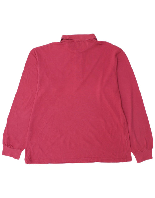 Lacoste Herren-Langarm-Poloshirt, Größe 5, groß, rosa Baumwolle