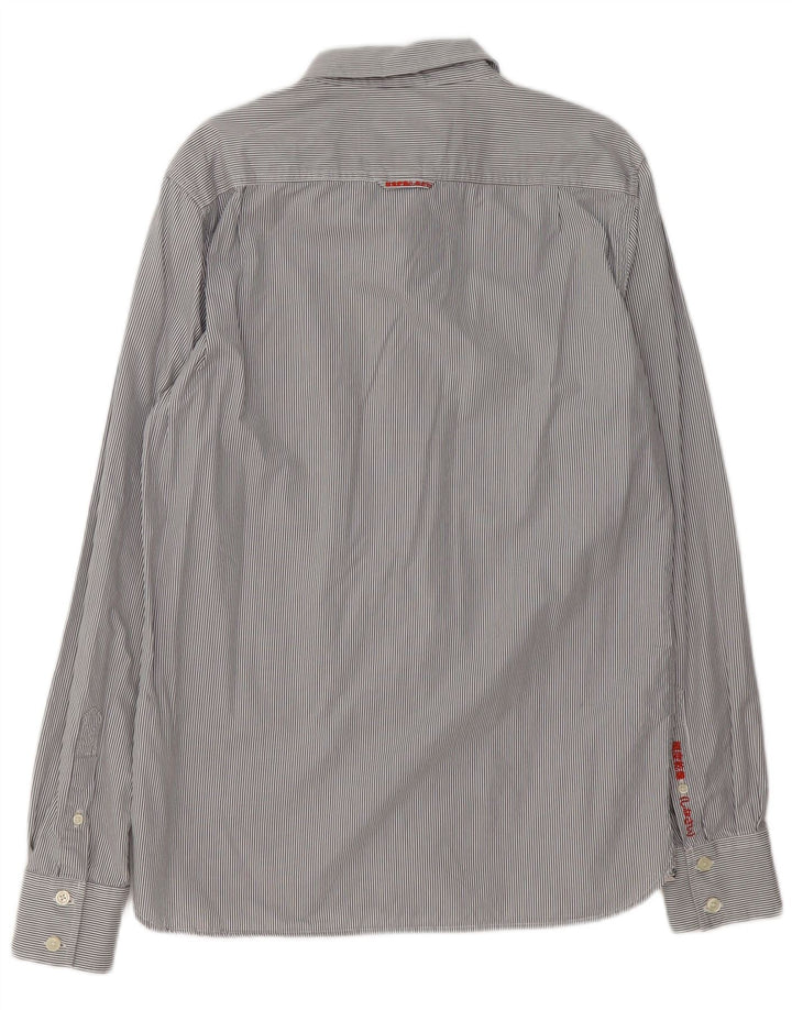 Superdry Herrenhemd XL, blau gestreift, Baumwolle