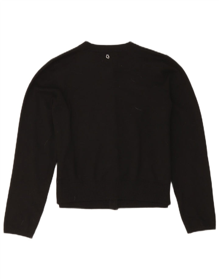 Guess Damen Crop Cardigan Pullover UK 12 Medium Schwarz Polyester