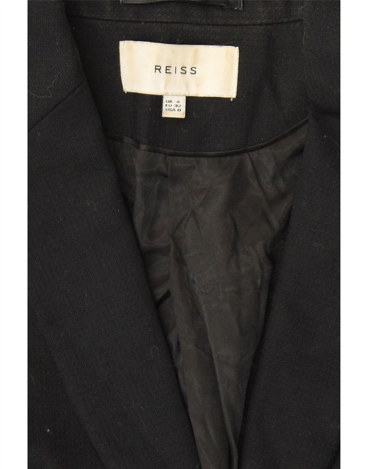 REISS Womens 1 Button Blazer Jacket UK 4 XS Black Wool Vintage Reiss and Second-Hand Reiss from Messina Hembry 