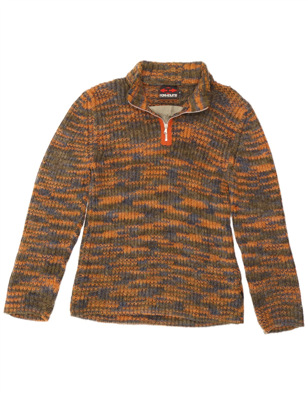 Foxhound Herren-Pullover mit Reißverschluss am Hals, XL, mehrfarbig, geflecktes Acryl