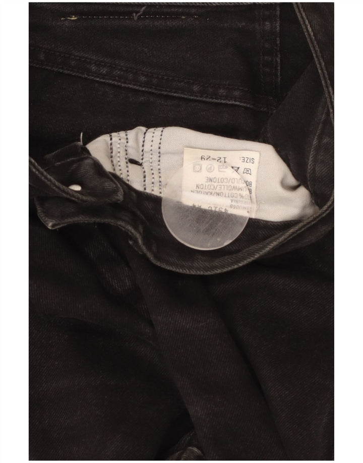 LEE Damen High Waist Tapered Jeans US 12 Large W29 L29 Schwarze Baumwolle