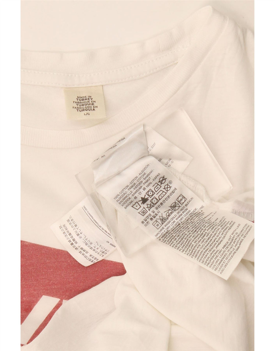 LEVI'S Damen Grafik-T-Shirt-Oberteil UK 16 Large Weiße Baumwolle