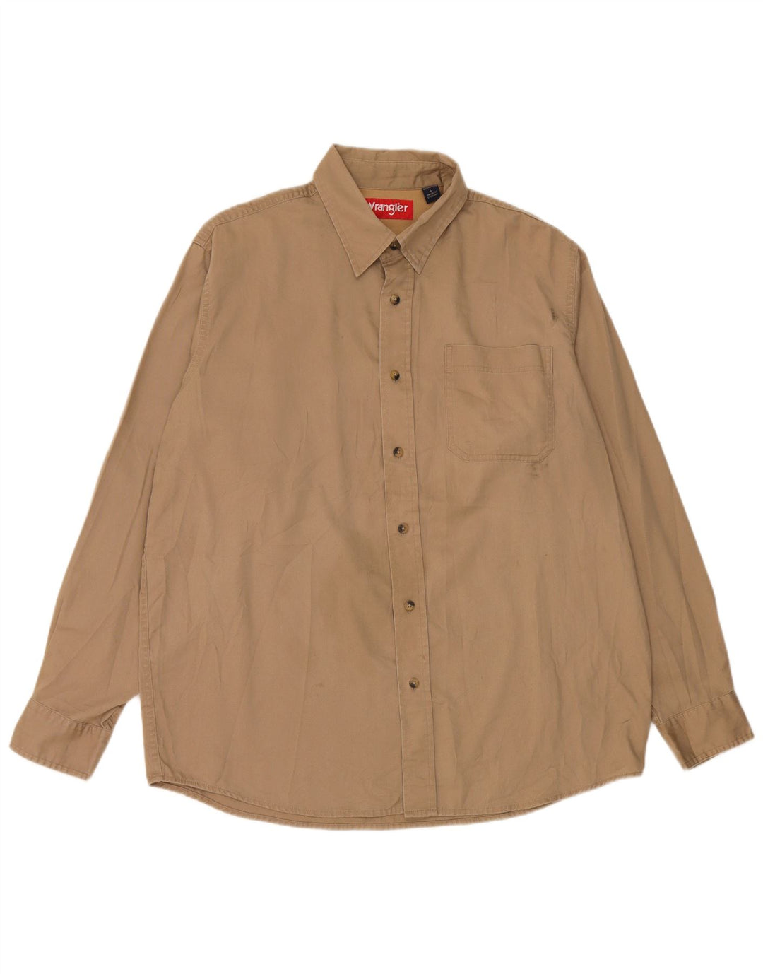 Wrangler Herren-Hemd, groß, beige, Baumwolle