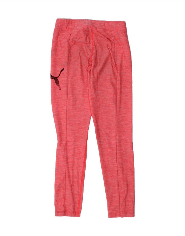 PUMA Girls Graphic Leggings 8-9 Years Medium  Pink Flecked Polyester Vintage Puma and Second-Hand Puma from Messina Hembry 