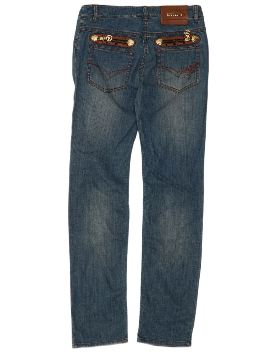 Piero Guidi Damen Slim Jeans W28 L31 Blaue Baumwolle