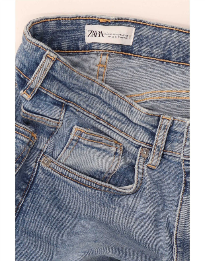 Zara Damen Bootcut Jeans EU 36 XS W26 L26 Blau