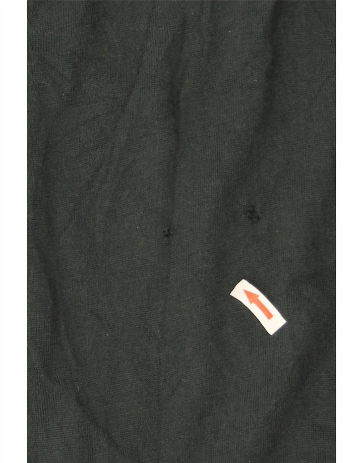 Marks & Spencer Herren-Pullover mit Reißverschluss am Hals, große grüne Merinowolle