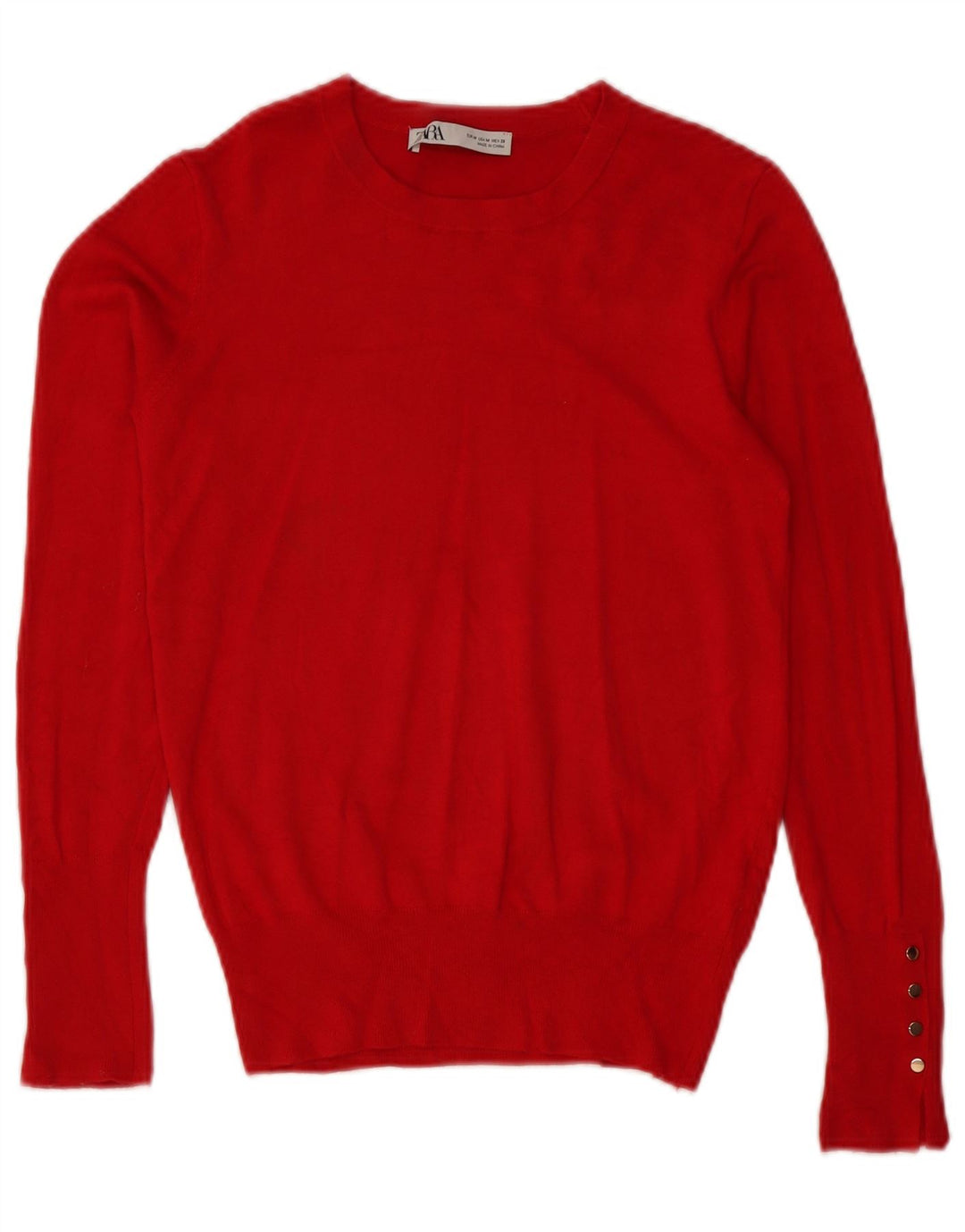 Zara Damen-Pullover mit U-Boot-Ausschnitt, UK 12, mittelrote Viskose