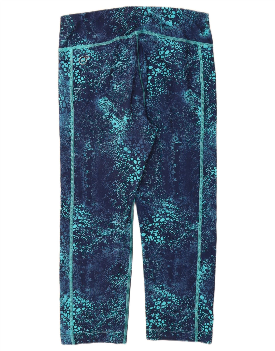 PUMA Damen Capri-Leggings mit abstraktem Muster, UK 12, Mittelblau, Polyester