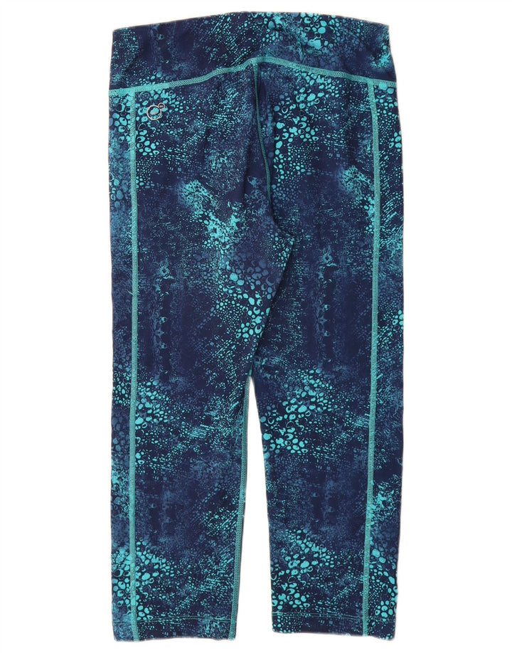 PUMA Damen Capri-Leggings mit abstraktem Muster, UK 12, Mittelblau, Polyester