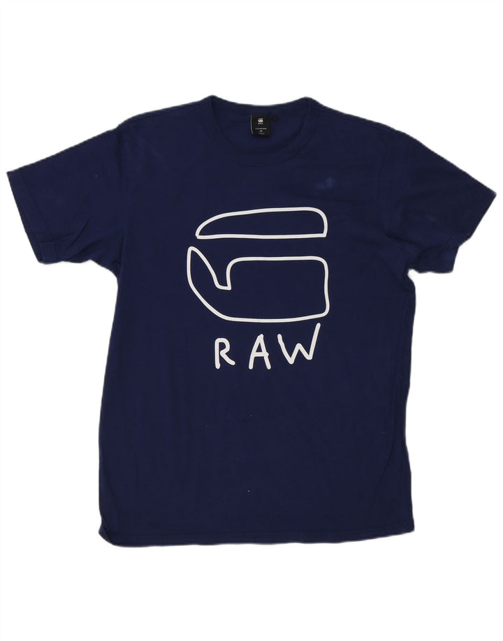 G-Star Herren Grafik-T-Shirt-Oberteil aus Baumwolle in mittlerem Marineblau