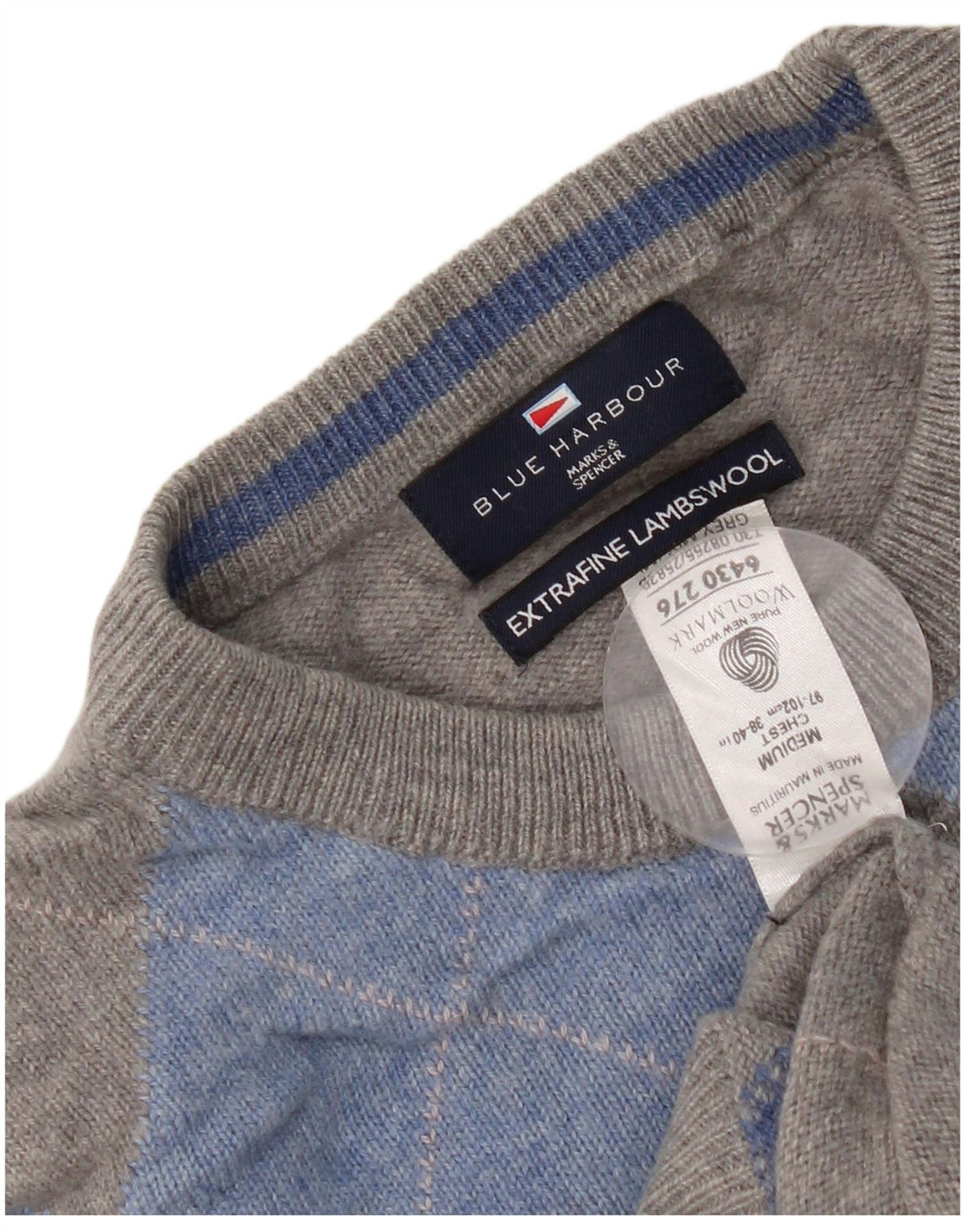 Marks & Spencer Herren-Pullover mit Rundhalsausschnitt, UK 38/40, Mittelgrau