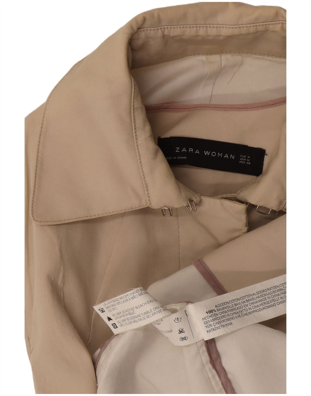 Zara Damen Trenchcoat UK 12 Mittelbeige Baumwolle