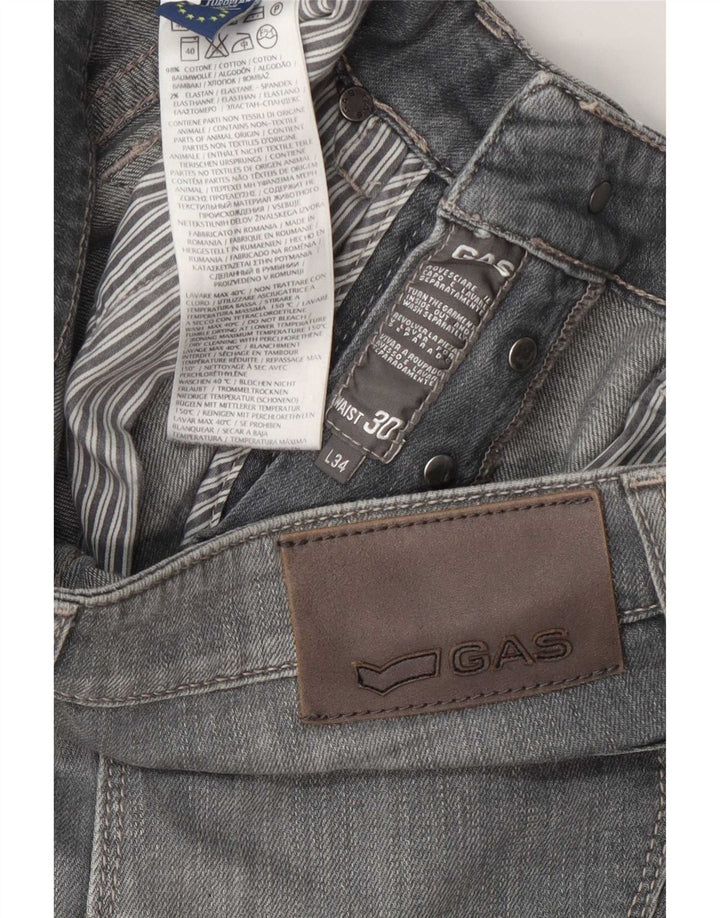Gas Damen Slim Jeans W30 L34 Graue Baumwolle