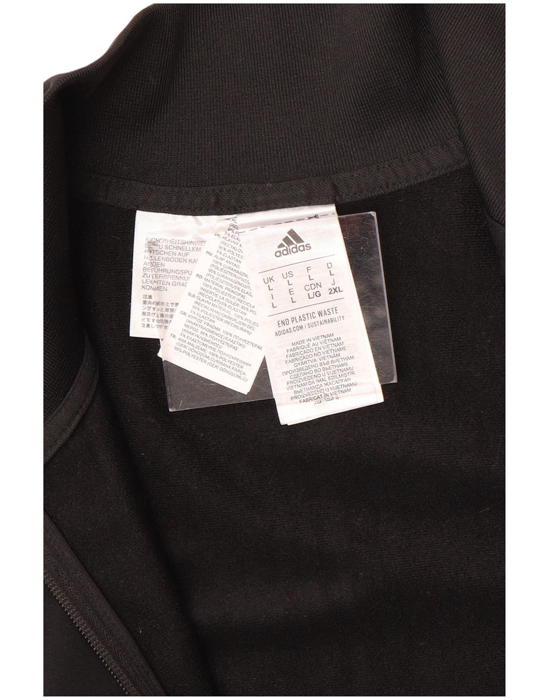 Adidas Herren-Trainingsanzug, Top-Jacke, groß, schwarz, Polyester, Sport