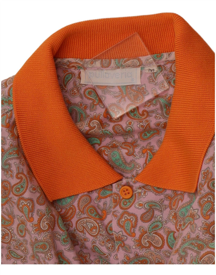 PULLOVERIA Herren Kurzarmhemd Mittelrosa Paisley Retro