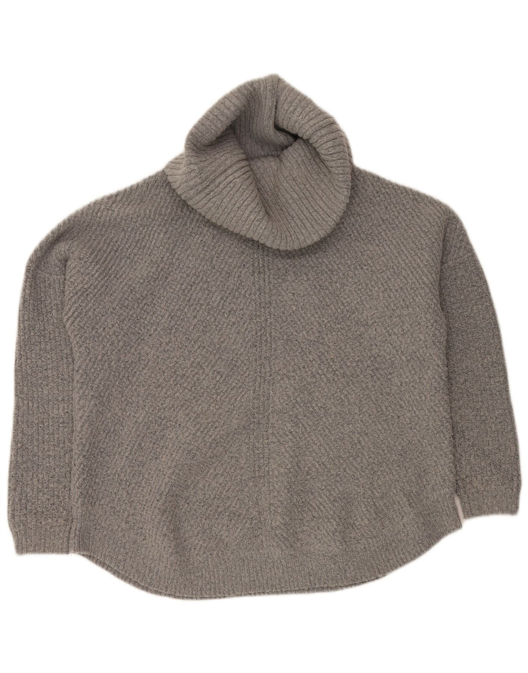 VINTAGE Damen Übergroßer Rollkragenpullover Pullover UK 16 Large Grau