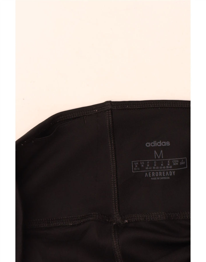 ADIDAS Damen Aeroready Leggings UK 12/14 Medium Schwarz Polyester