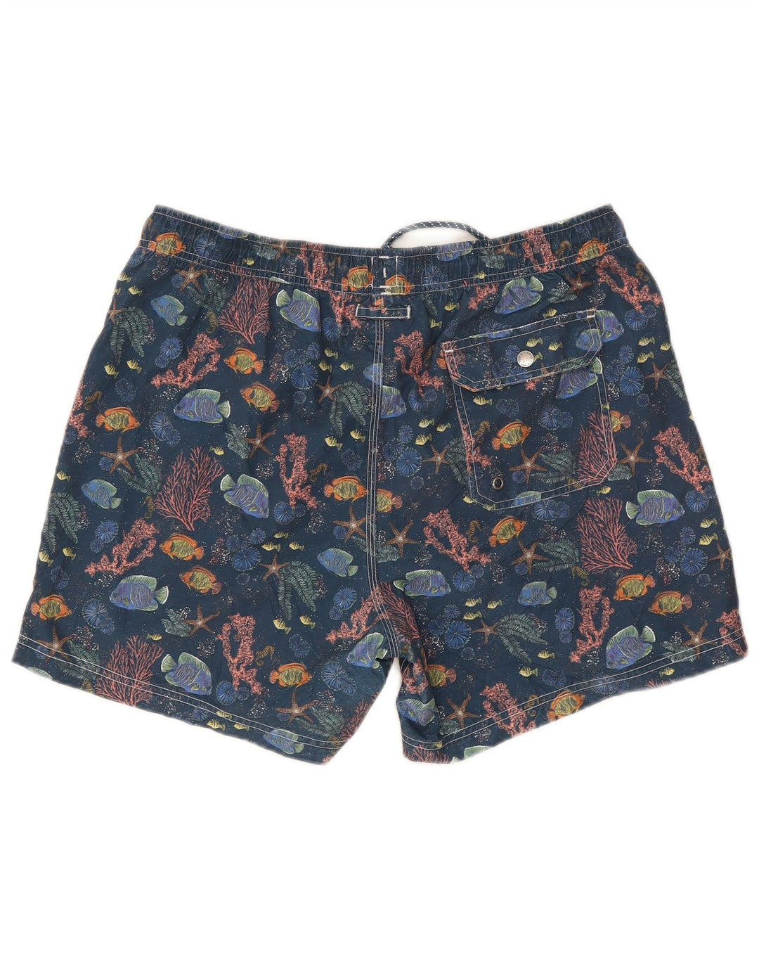 John Lewis Herren-Badeshorts mit abstraktem Muster, groß, marineblaues Polyester