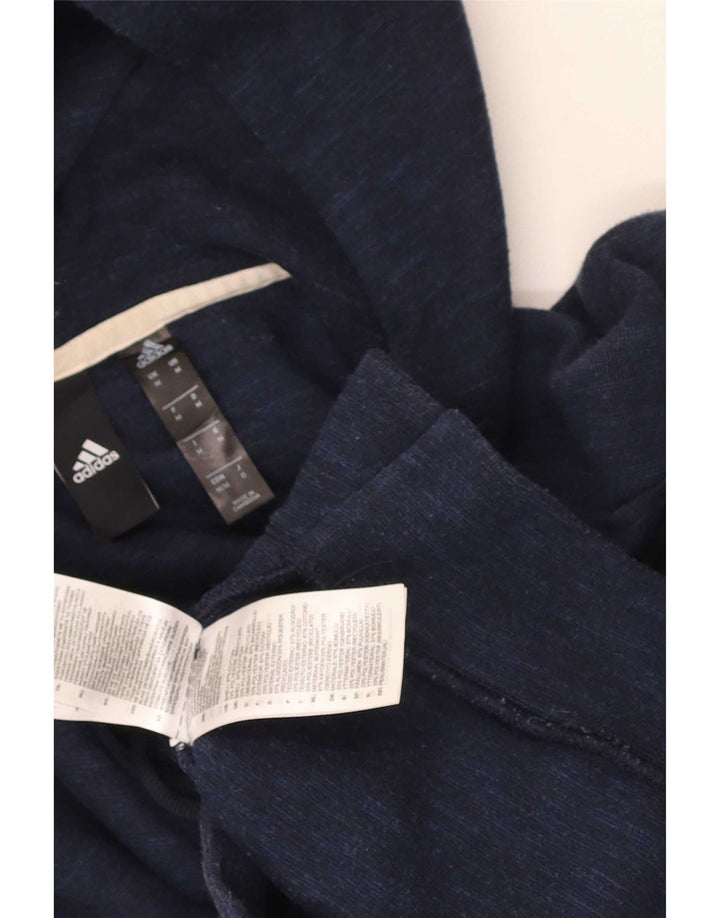 Adidas Herren-Kapuzenpullover mit Reißverschluss, mittlere marineblaue Baumwolle