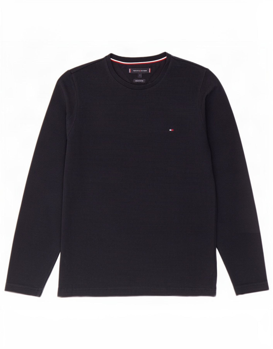 Tommy Hilfiger Herren-Top, langärmelig, klein, marineblau, Baumwolle