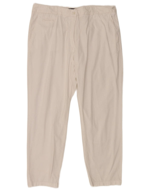 Marks & Spencer Damen Gerade Chinohose UK 16 Large W34 L26 Weiß