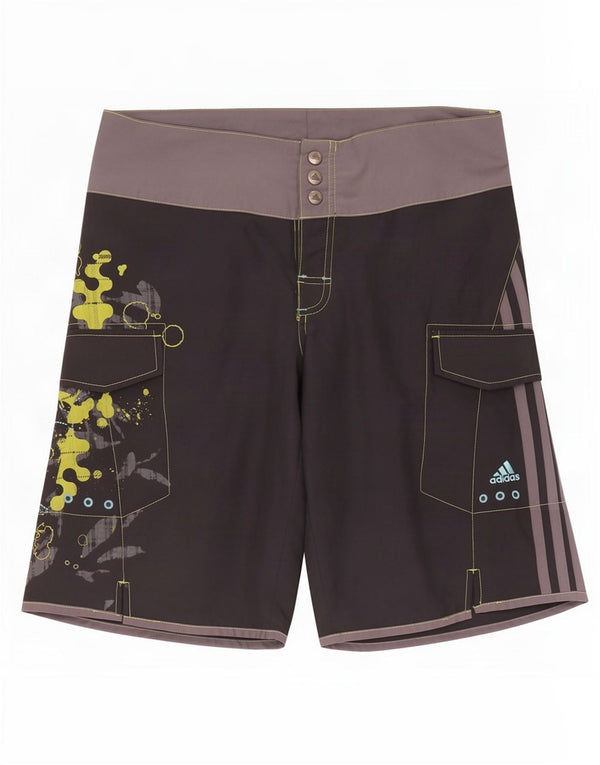 Adidas Herren-Badeshorts mit Grafik, mittelgraues Farbblock-Polyester