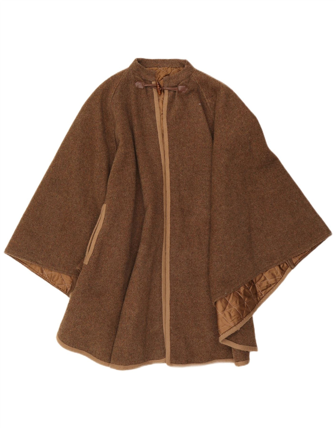 Vintage Damen Poncho Mantel Einheitsgröße Braun
